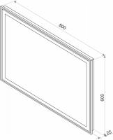 Зеркало LED Континент Aralia 80x60 см алюминиевый корпус