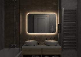 Зеркало LED Континент Burzhe 80x70 см с ореольной теплой подсветкой и Б/К сенсором