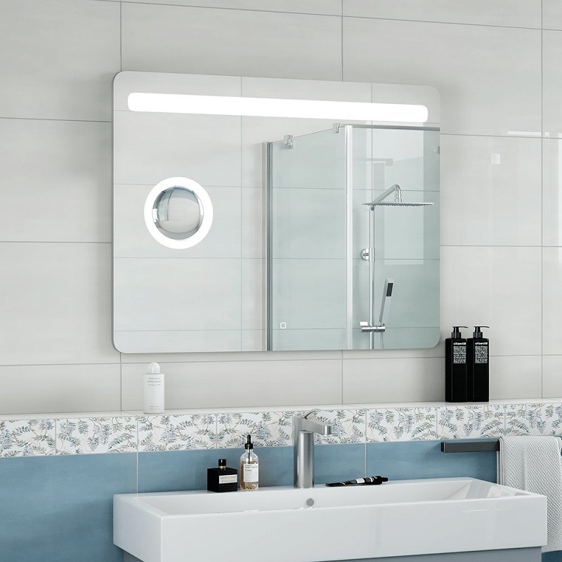 Зеркало LED Континент Fibra 100x70 см с увеличительным зеркалом