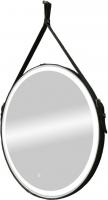 Зеркало LED Континент Millenium Black 65x65 см с ремнем черного цвета