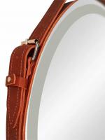 Зеркало LED Континент Millenium Brown 80x80 см с ремнем коричневого цвета