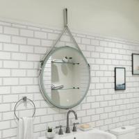 Зеркало LED Континент Millenium White 50x50 см с ремнем белого цвета