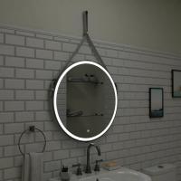 Зеркало LED Континент Millenium White 50x50 см с ремнем белого цвета