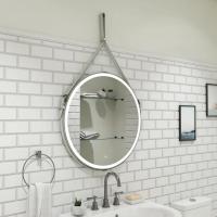 Зеркало LED Континент Millenium White 50x50 см с ремнем белого цвета