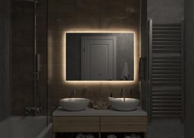 Зеркало LED Континент Trezhe 60x70 см с ореольной холодной подсветкой и Б/К сенсором