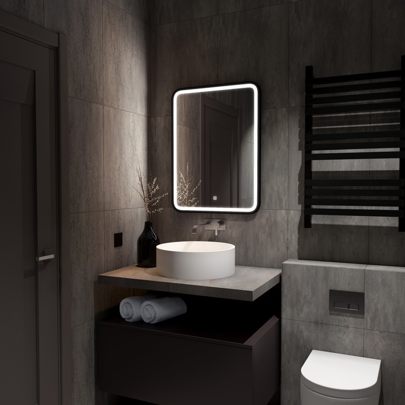 Зеркало LEDКонтинент Enjoy Black 60x80 см