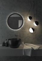 Зеркало Континент Planet Black LED D1000 с ореольной теплой подсветкой и Б/К сенсором