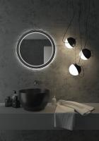 Зеркало Континент Planet Black LED D1000 с ореольной холодной подсветкой и Б/К сенсором