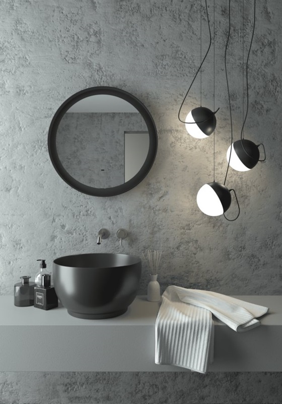Зеркало Континент Planet Black LED D700 с ореольной холодной подсветкой и Б/К сенсором